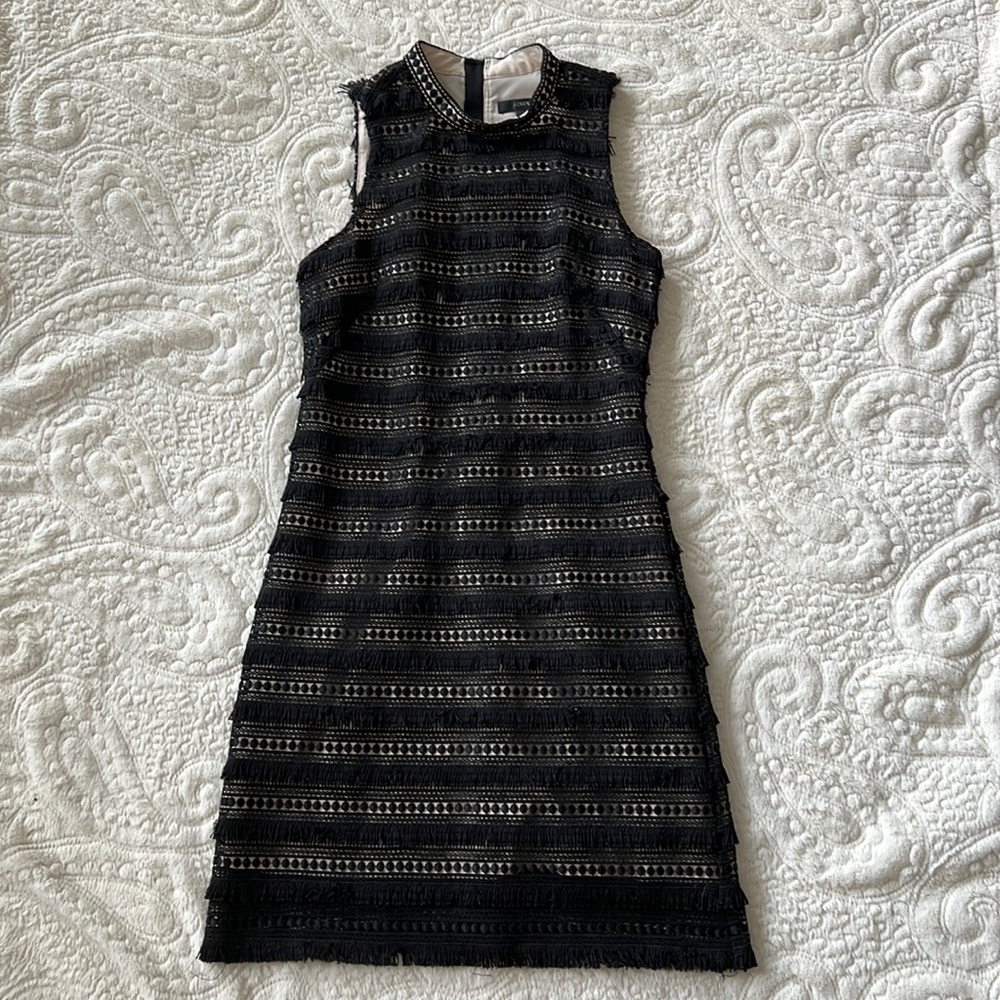 J. Crew Sleeveless Fringe Shift Dress